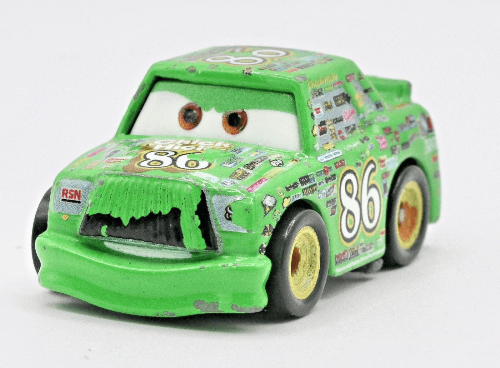 Disney Pixar Cars ~ Mini Racers ~ CHICK HICKS #86 ~ Green HTB 1:100 Scale - Thumbnail 2