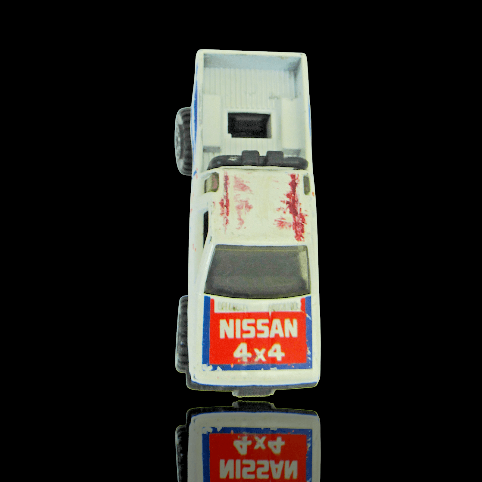 Hot Wheels 1987 NISSAN HARDBODY 4x4 PICKUP ~ VINTAGE ~ White Red Diecast - Thumbnail 7