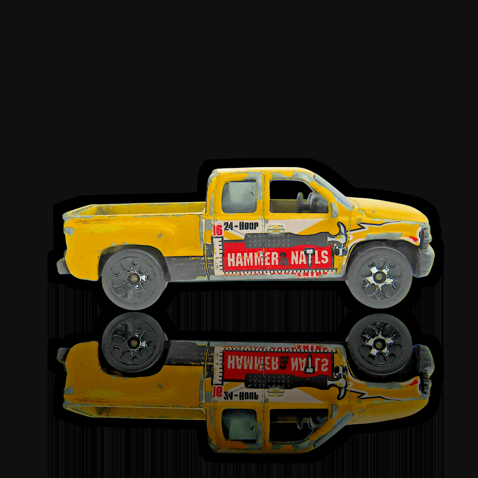 Matchbox 1999 CHEVY SILVERADO ~ Hero City Hammer & Nails #49 ~ Yellow Truck