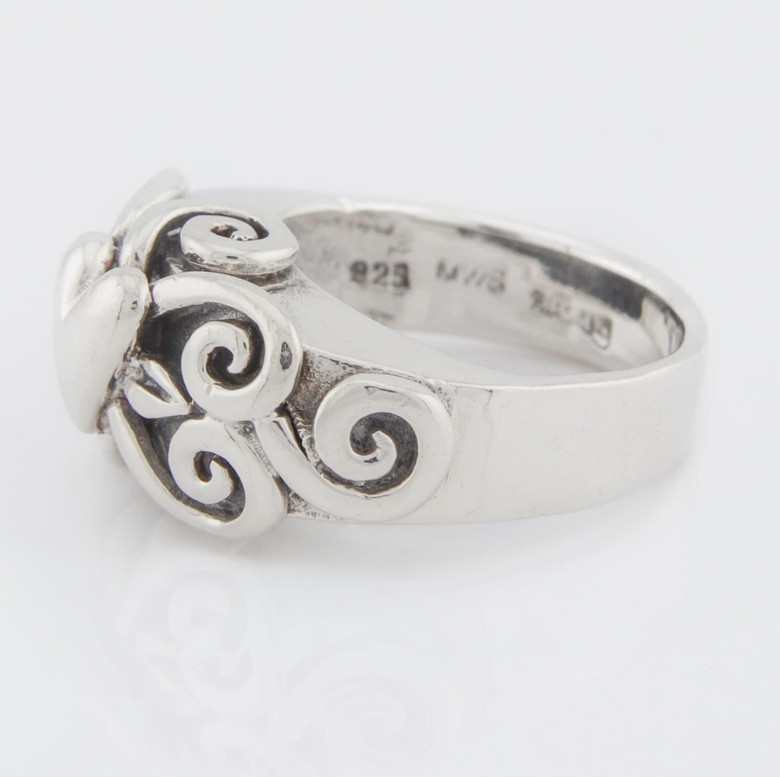 SWIRL HEART ARTIST MADE STERLING SILVER Size 6 1/2 - Thumbnail 9