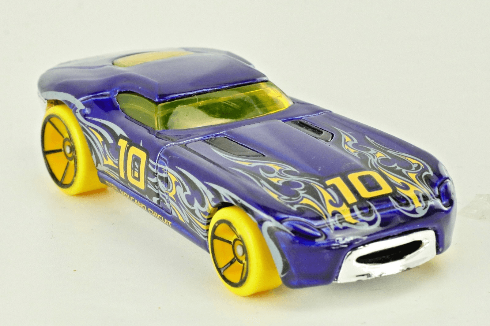 2008 Hot Wheels ~ FAST FELION ~ VOLCANO CIRCUIT #10 ~ 1:64 ~ Blue ~ Diecast