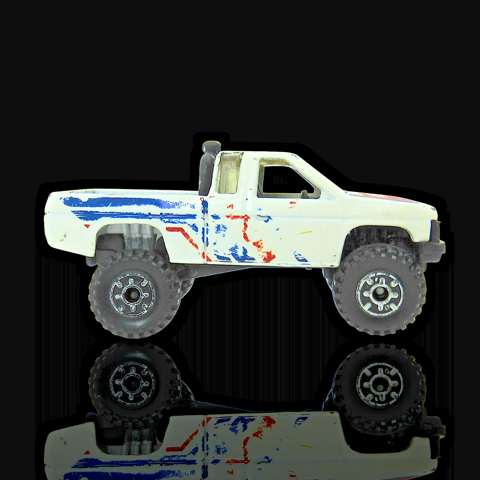 Hot Wheels 1987 NISSAN HARDBODY 4x4 PICKUP ~ VINTAGE ~ White Red Diecast