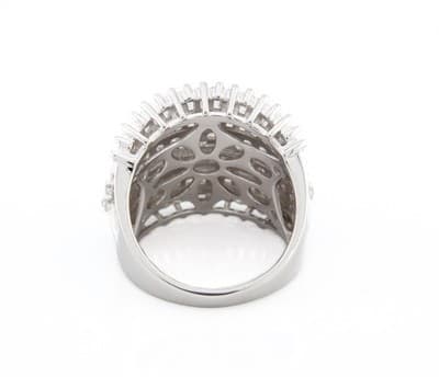 Sterling Silver Sparkly Bold Cubic Zirconia Statement Ring Size 7 - Thumbnail 4
