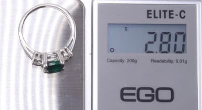 Sterling silver Green & White CZ Ring PAJ 925 Size 9 - Thumbnail 8
