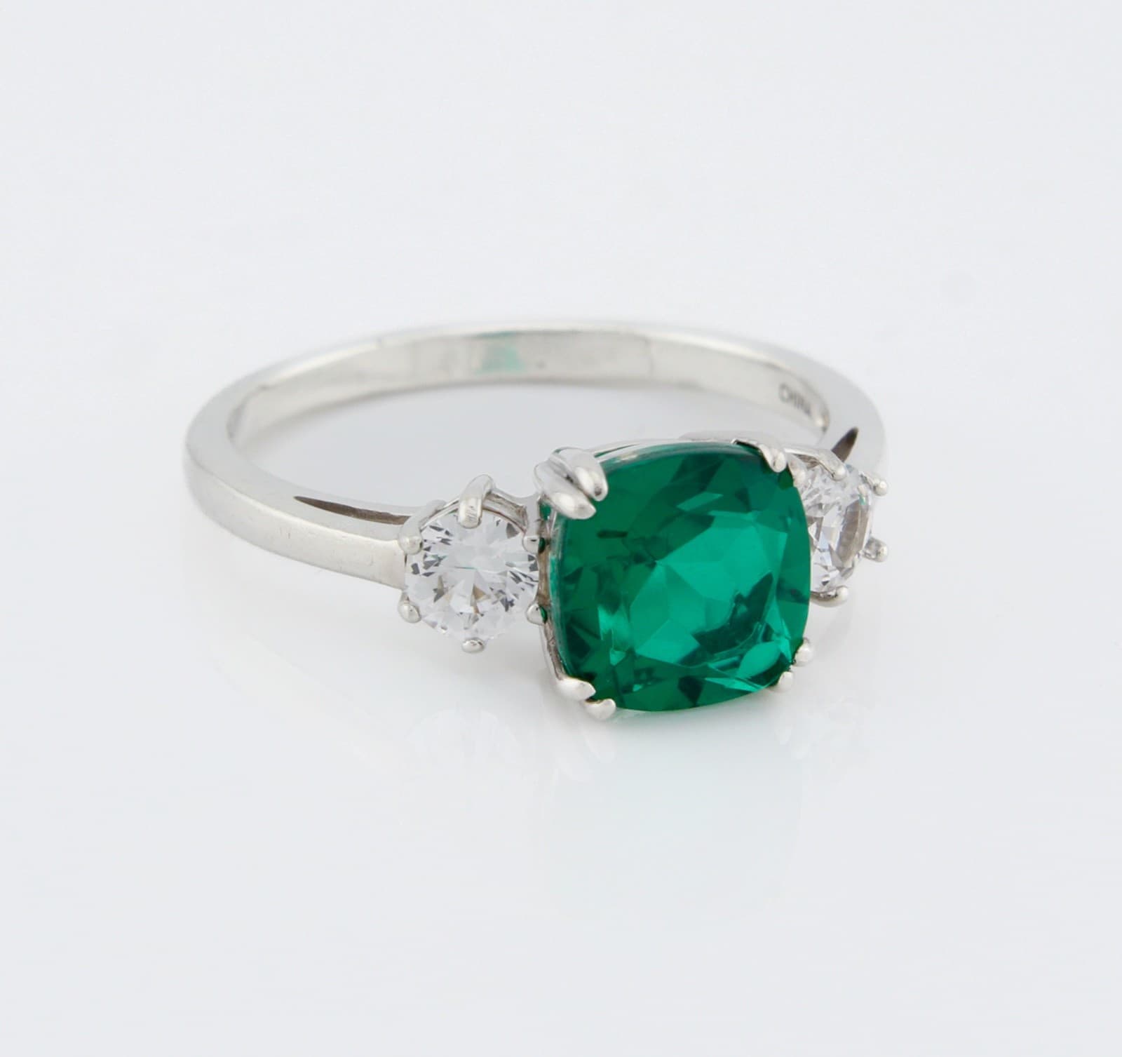 Sterling silver Green & White CZ Ring PAJ 925 Size 9 - Thumbnail 6