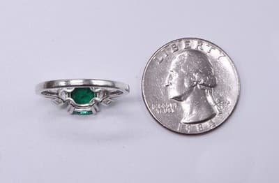 Sterling silver Green & White CZ Ring PAJ 925 Size 9 - Thumbnail 7