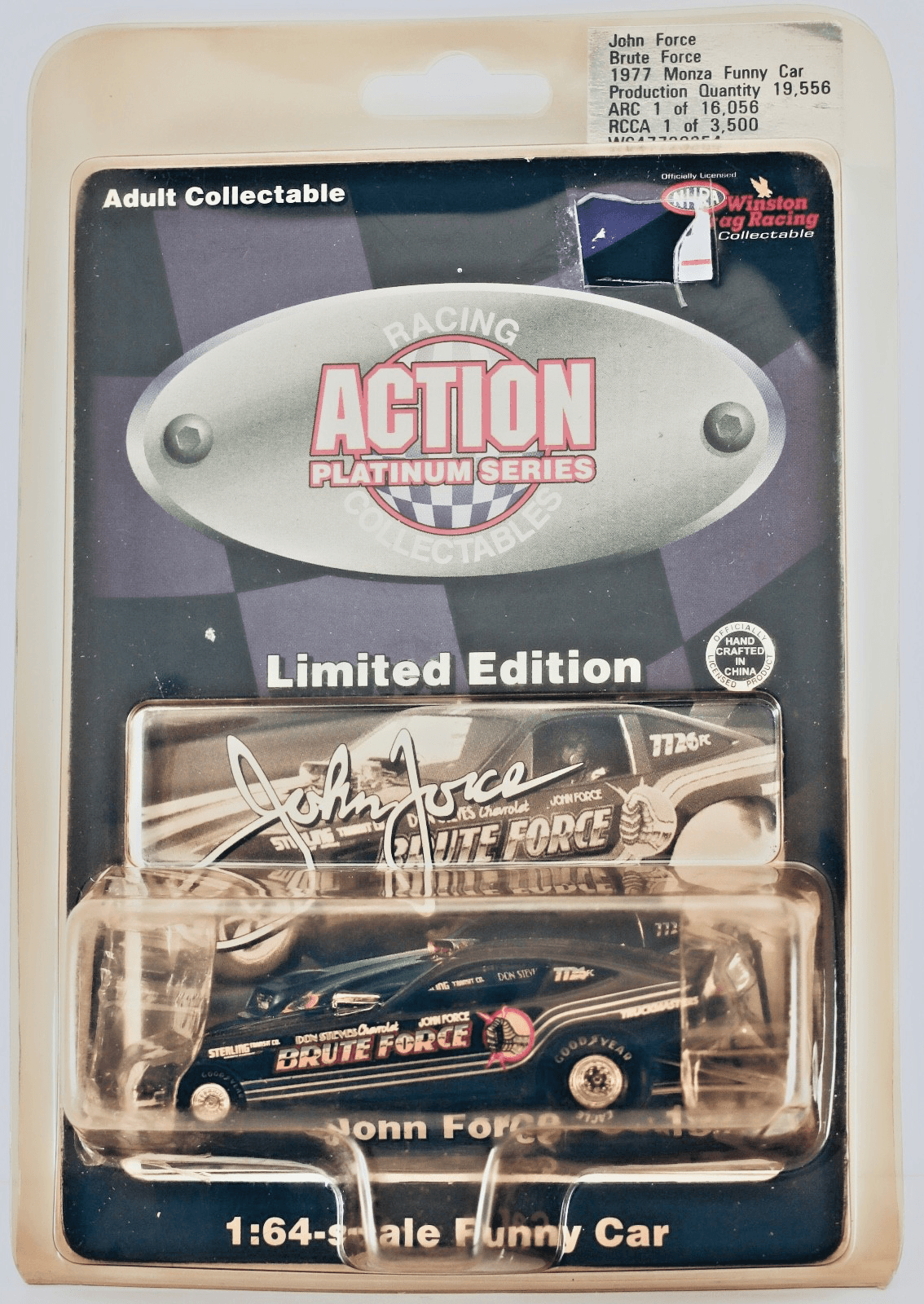 Action Racing ~ John Force Brute Force 1977 Monza Funny Car ~ NHRA 1:64