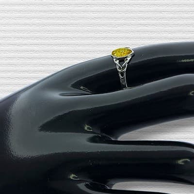 STERLING SILVER BALTIC AMBER STONE RING SIZE 8 - Thumbnail 6