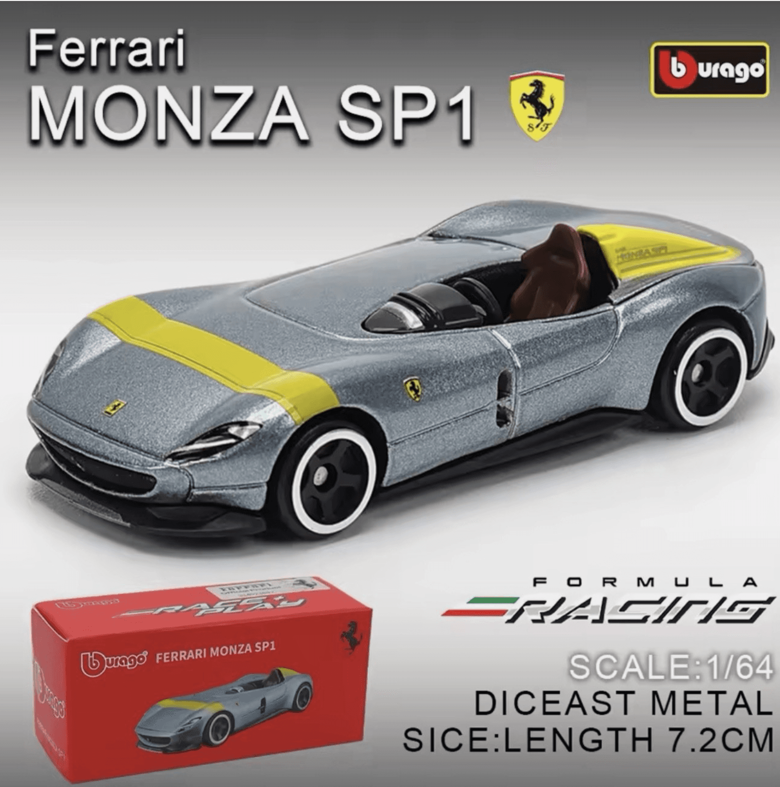 Bburago ~ FERRARI MONZA SP1 ~ 1:64 Diecast NIB