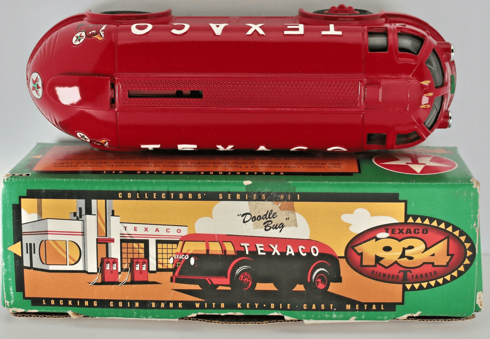 ERTL ~ TEXACO 1934 DIAMOND T TANKER ~ "DOODLE BUG" ~ Coin Bank - Thumbnail 3