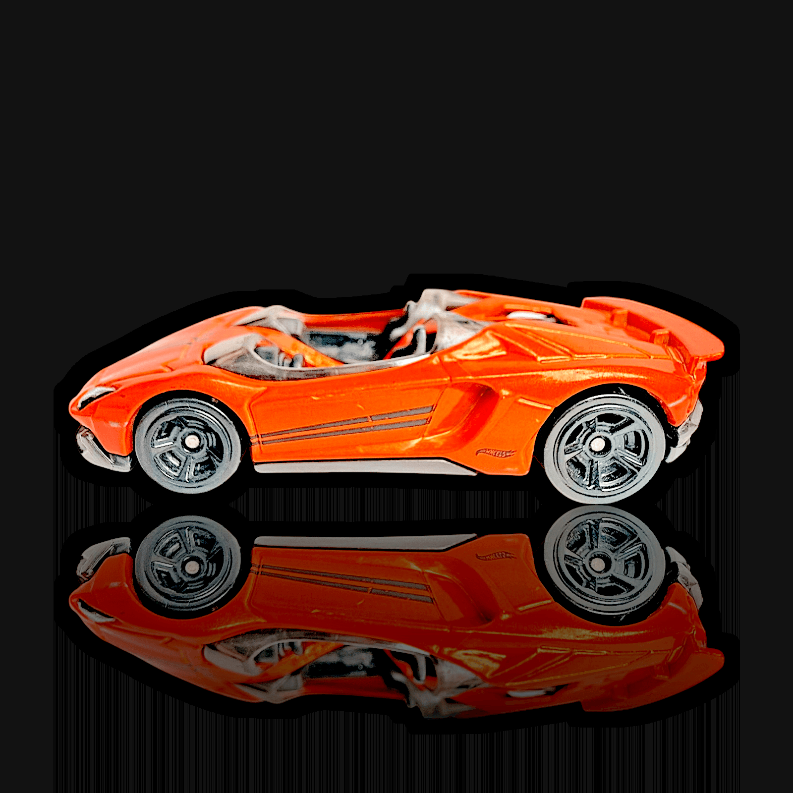 Hot Wheels 2019 LAMBORGHINI AVENTADOR J ~ Orange w/Black Stripes HW Exotics - Thumbnail 2