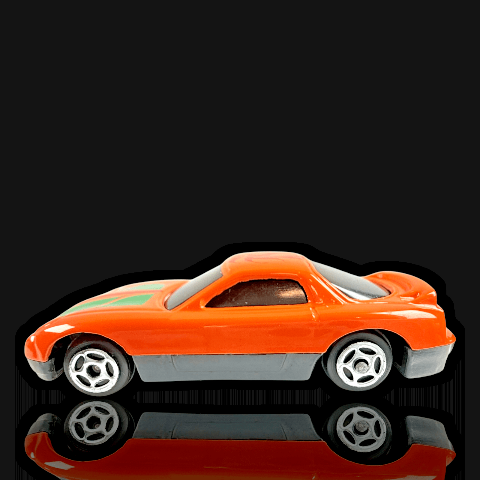 MAZDA RX-7 ~ Orange W/Red and Green Stripe Toy Diecast Car ~ 1:64 - Thumbnail 2