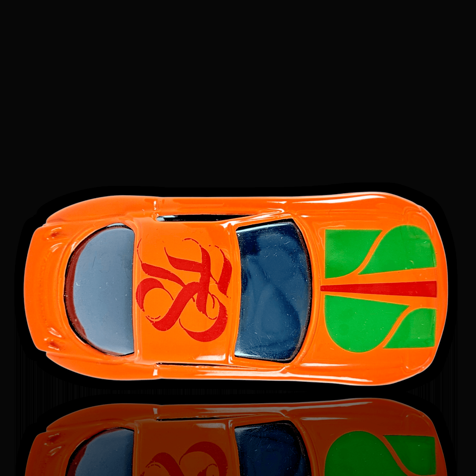 MAZDA RX-7 ~ Orange W/Red and Green Stripe Toy Diecast Car ~ 1:64 - Thumbnail 4