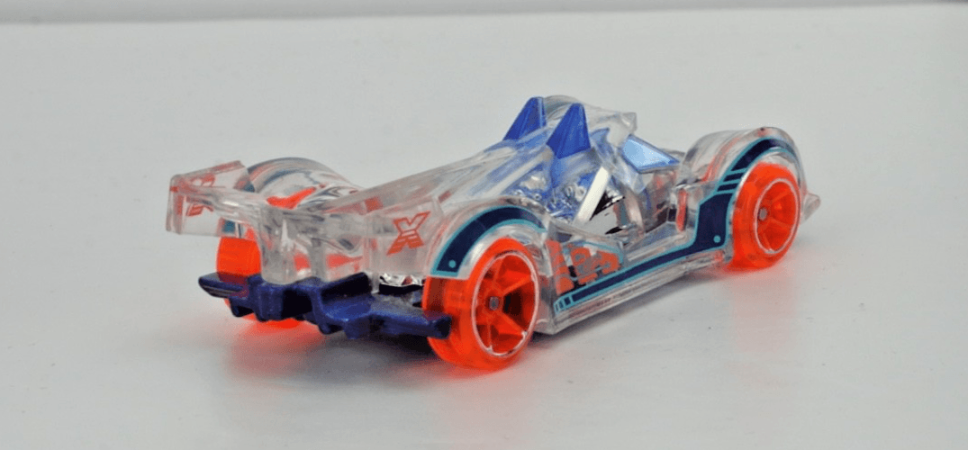 2013 Hot Wheels ~ HI-TECH MISSLE ~ X-Raycers Series ~ Clear Blue Orange 1:64 - Thumbnail 6