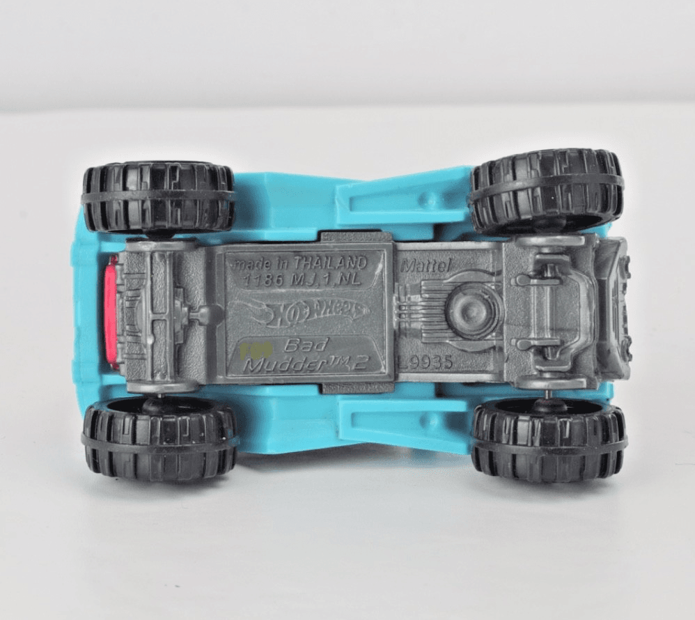 Hot Wheels ~ BAD MUDDER 2 ~ Red / Aqua Blue ~ 1:64 Scale Diecast Off-Road SUV - Thumbnail 10