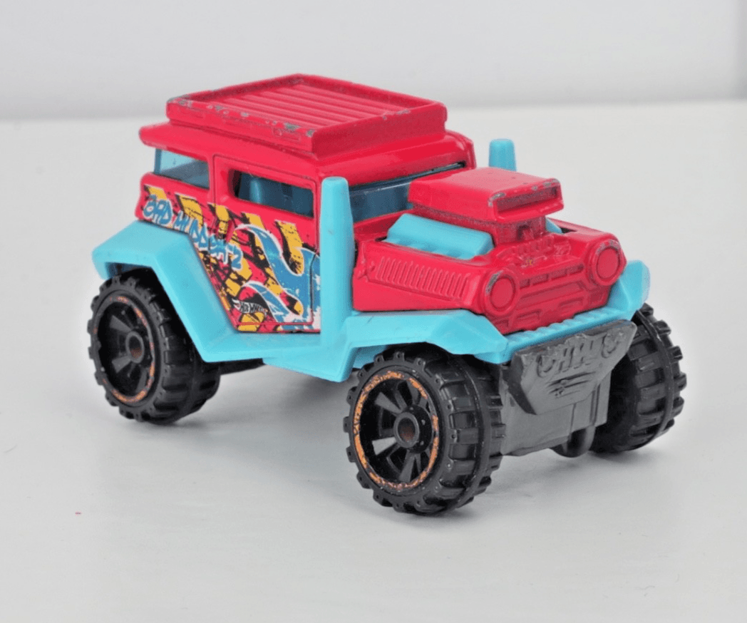 Hot Wheels ~ BAD MUDDER 2 ~ Red / Aqua Blue ~ 1:64 Scale Diecast Off-Road SUV