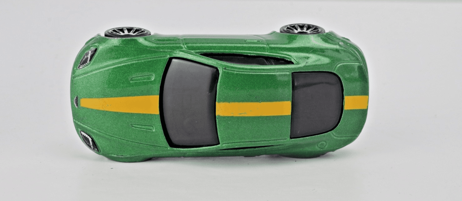 Hot Wheels ~ ASTON MARTIN V8 Vantage ~ HW Exotics ~ Green/Yellow Stripe 1:64 - Thumbnail 9
