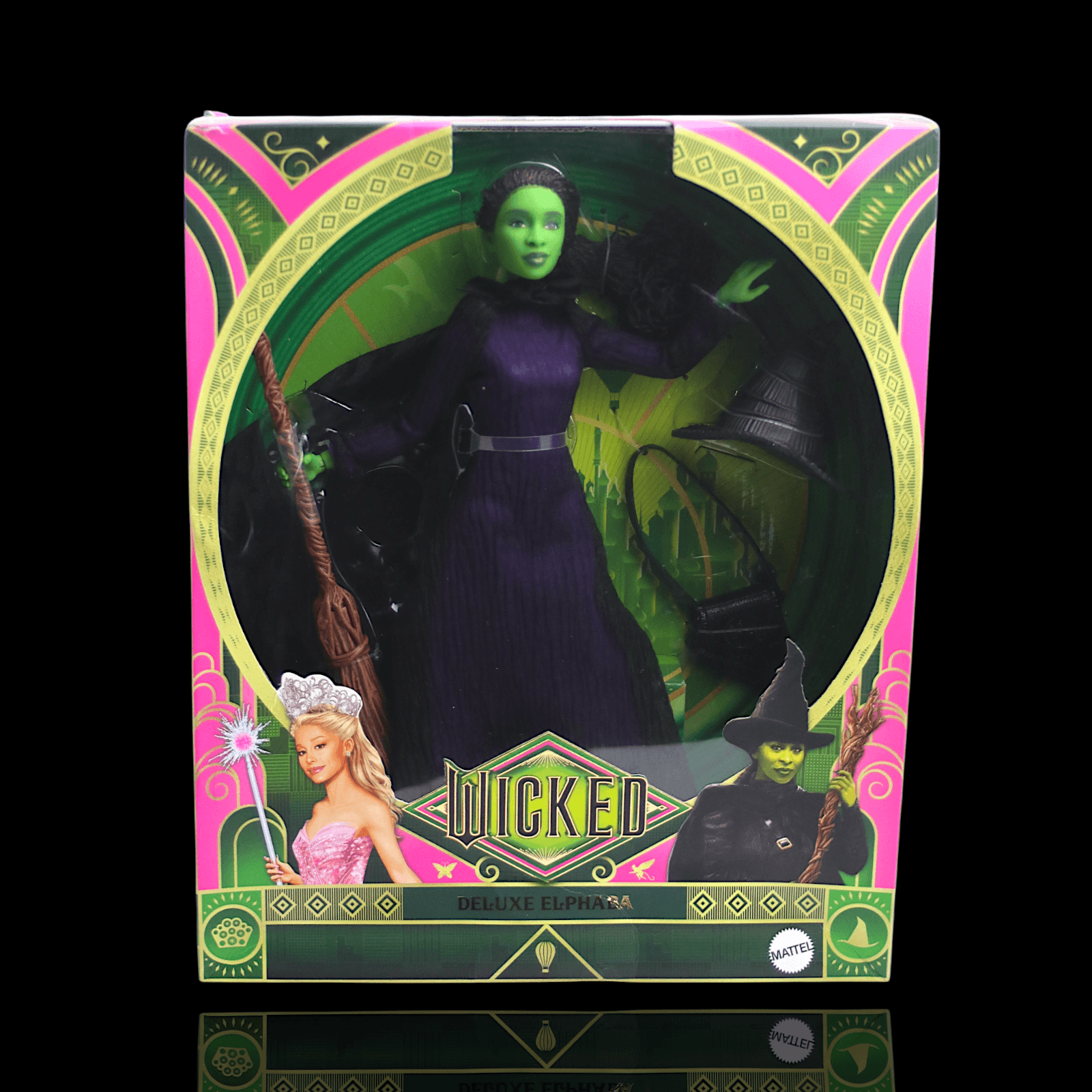 Wicked Deluxe Elphaba doll with hat, broom PLUS 2025 calendar - Thumbnail 2