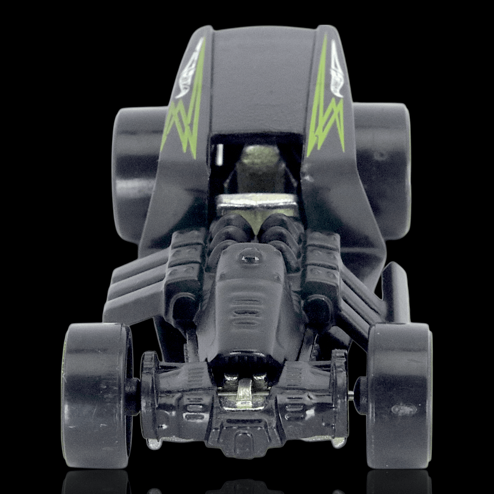 Hot Wheels 2015 Z-ROD ~ Black W/ Green Racing Stripes And Green Trim Wheels - Thumbnail 5