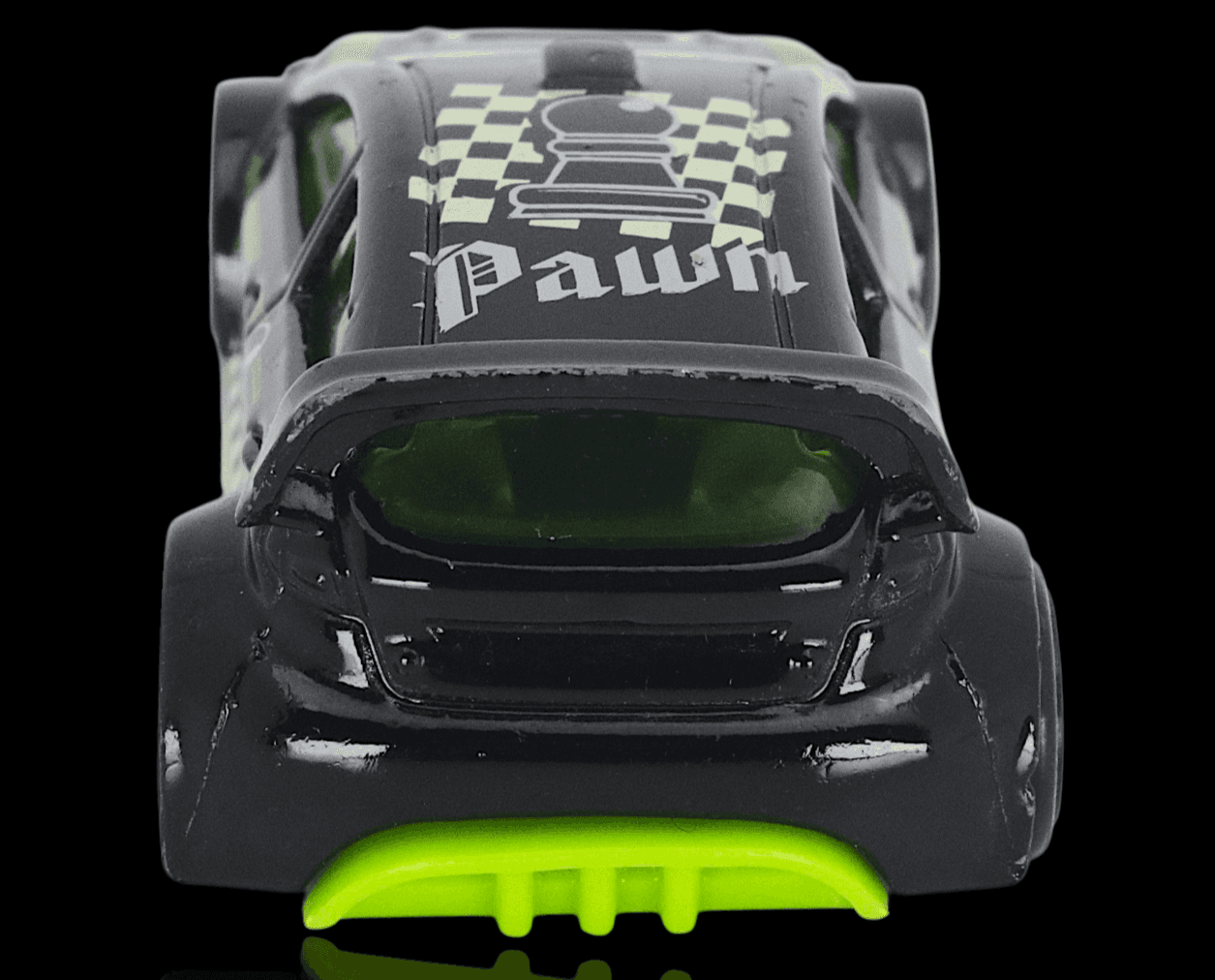 2018 Hot Wheels ~ 2012 FORD FIESTA ~ CHECKMATE 9/9 ~ Pawn ~ Black / Green 1:64 - Thumbnail 5