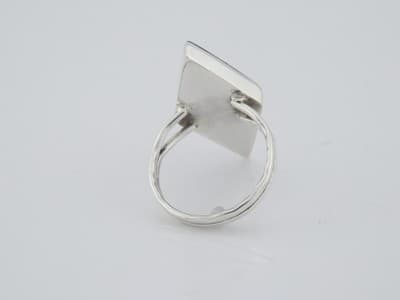 Sterling Silver Onyx With Silver Inlay Geometric Lines Ring Size 7.25 - Thumbnail 7