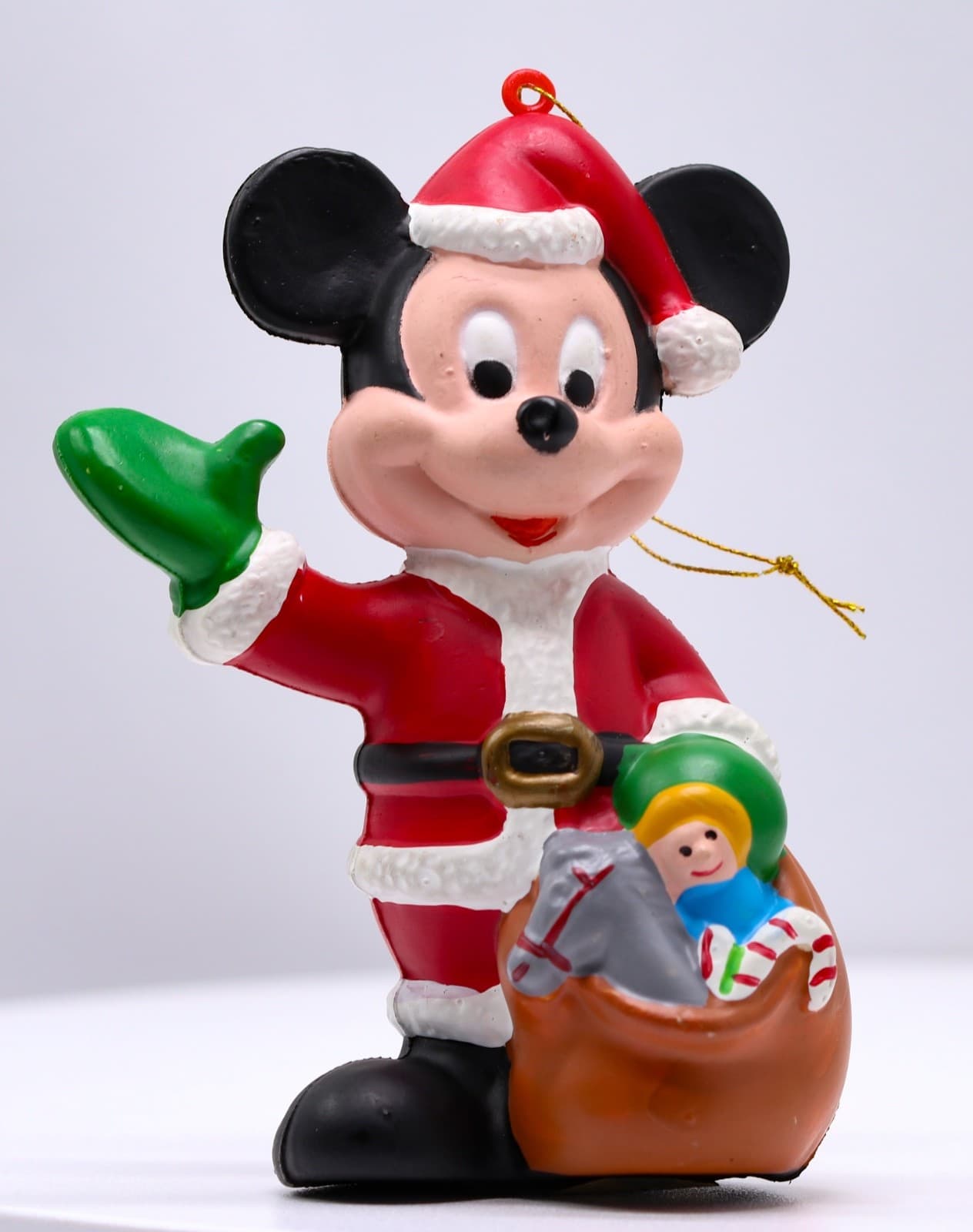 Disney Mickey Mouse Blow Mold Christmas Ornament Plastic 3 3/4"
