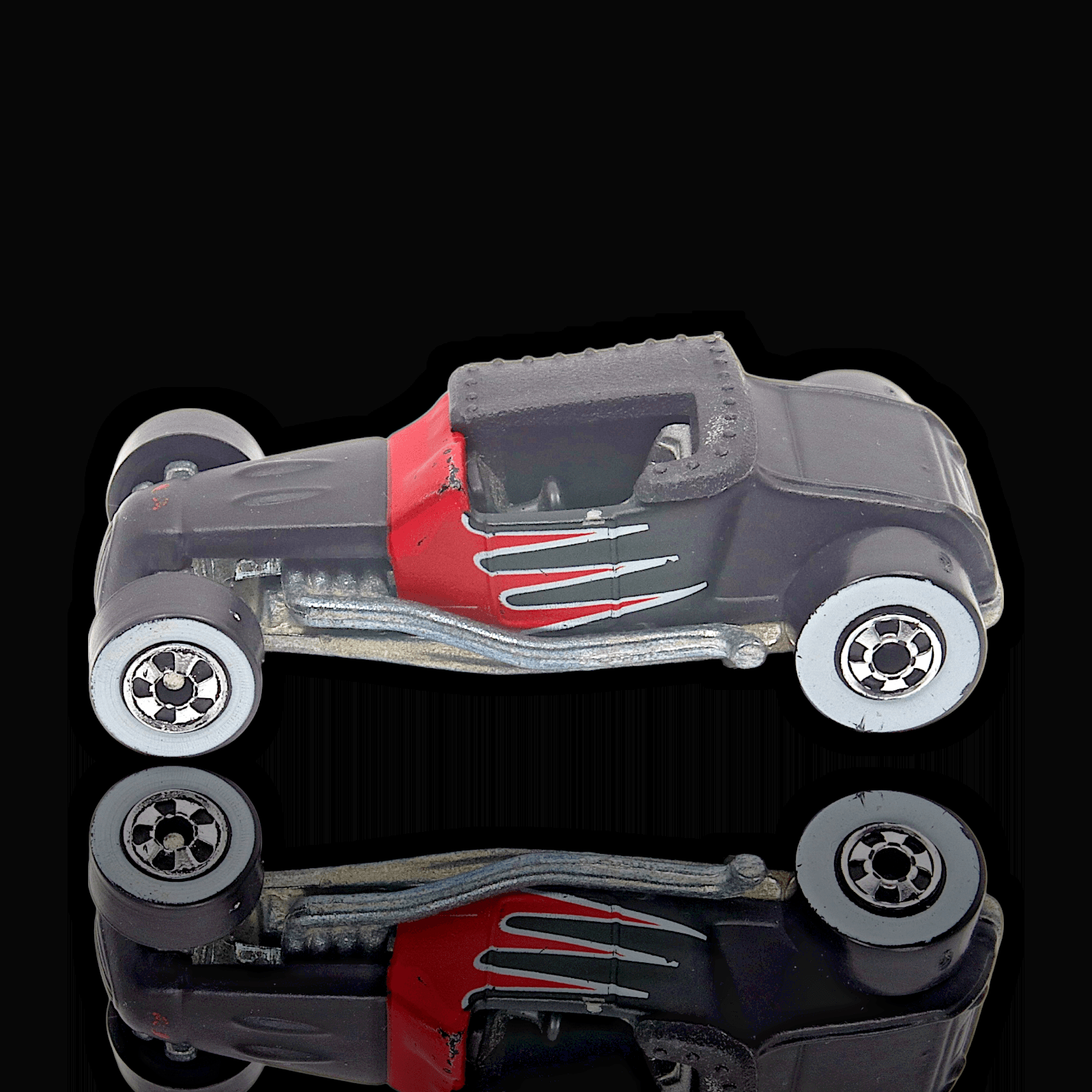 Hot Wheels 1998 Black Track T Hot Rod w/Red Flames #006 First Editions 1/64 - Thumbnail 2