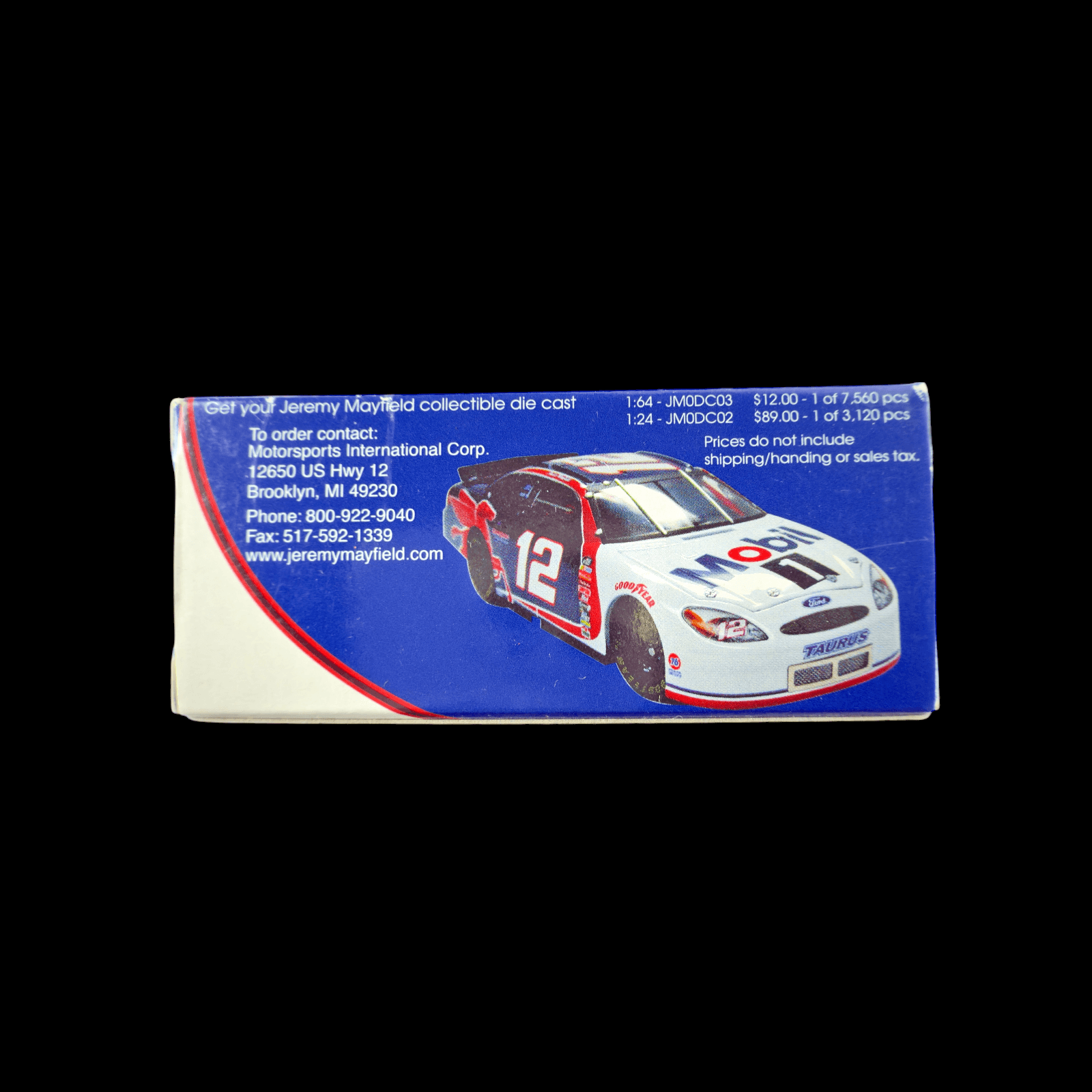 NASCAR #12 Jeremy Mayfield Mobil 1 Ford Taurus Diecast Hot Wheel - Thumbnail 4