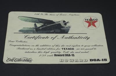 2007 ERTL WINGS OF TEXACO 1939 HOWARD DGA-15 TEXACO #T-49 DIE CAST-NEW - Thumbnail 16