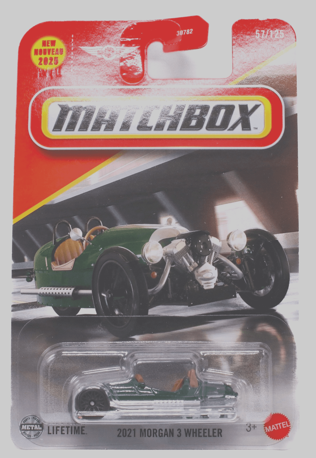 2025 Matchbox ~ 2021 MORGAN 3 WHEELER ~ #57/125 British Racing Green
