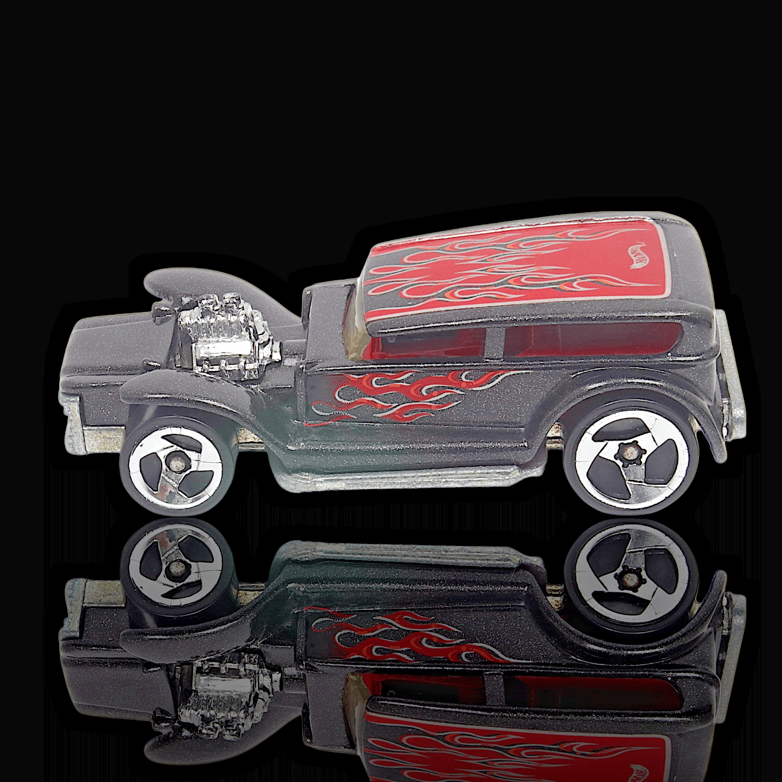 VINTAGE Hot Wheels 1969 THE DEMON ~ Black, Red Flames ~ 3SP Wheels 105 Diecast - Thumbnail 2