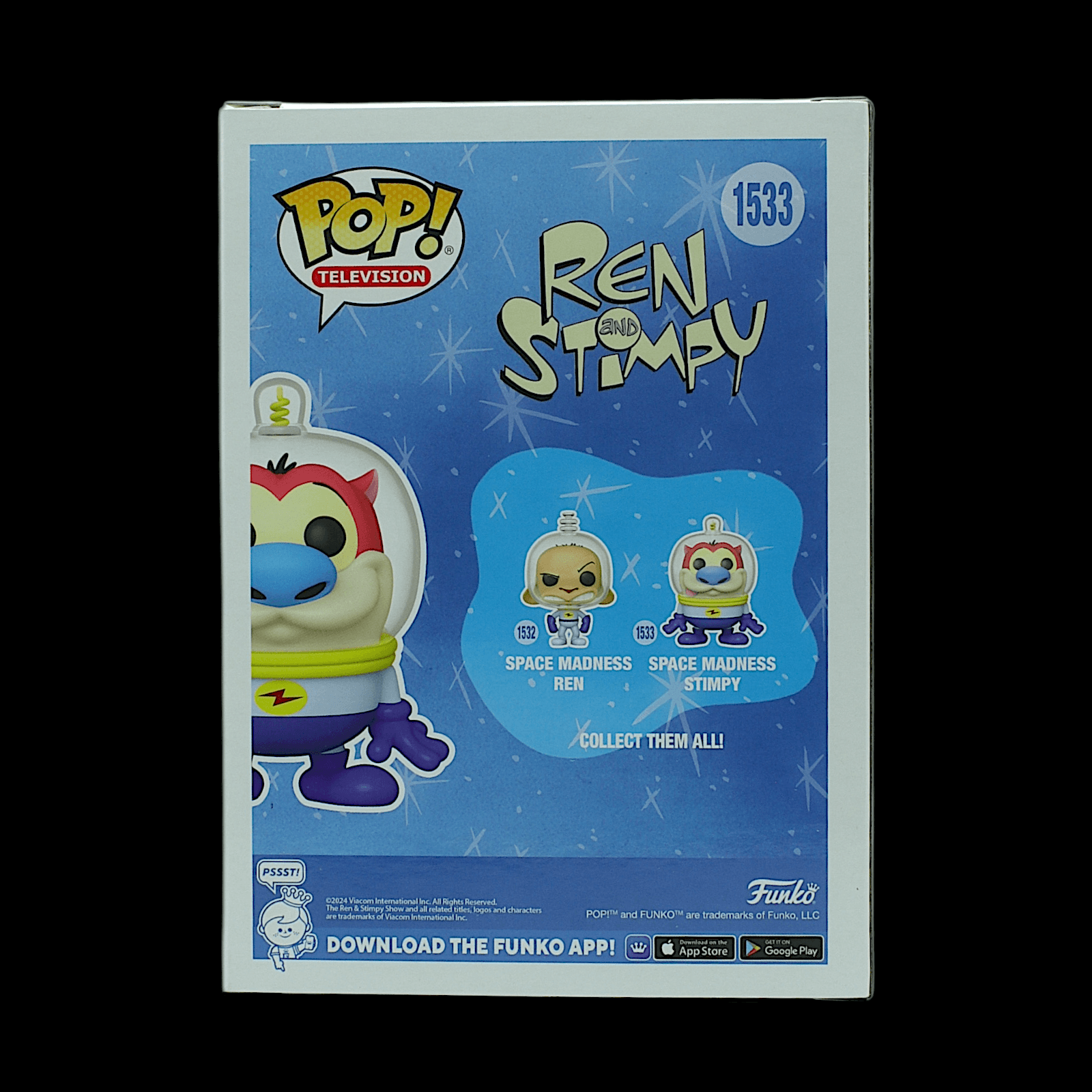 Funko Pop TV Ren & Stimpy Space Madness Stimpy #1533 Nick - Thumbnail 2