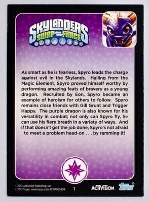 Skylanders Giants - TOPPS - Spyro - All Fired Up - Ungraded - Thumbnail 2
