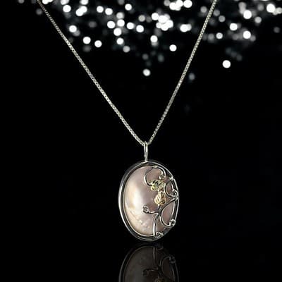 South Dakota Black Hills Gold Necklace design pendant Sterling Silver & Gold