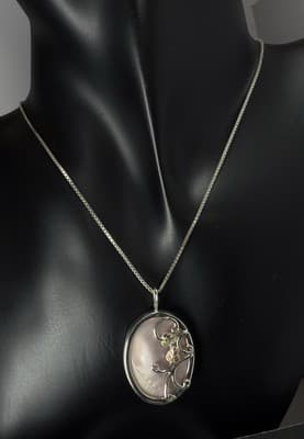 South Dakota Black Hills Gold Necklace design pendant Sterling Silver & Gold - Thumbnail 2
