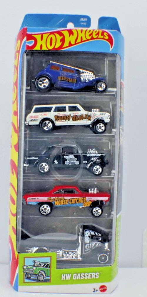 2025 Hot Wheels ~ HW GASSERS 5 Pack: '55 Chevy Bel Air / '64 Nova / '65 Mercury
