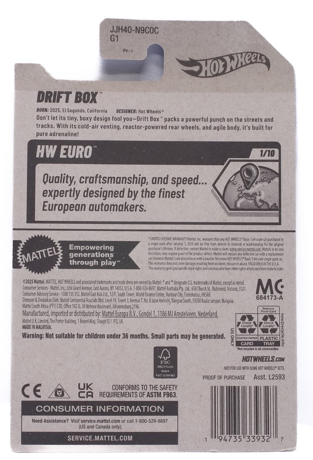 2026 Hot Wheels Euro Series ~ DRIFT BOX (1/10) ~ 65/250 Red Diecast 1/64 - Thumbnail 2