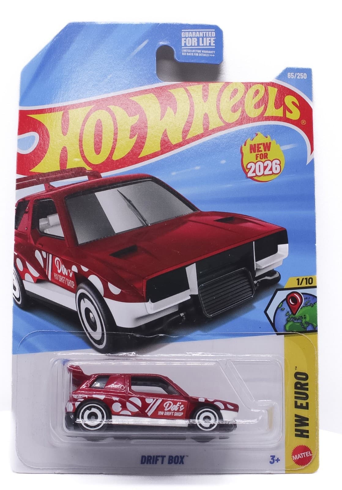 2026 Hot Wheels Euro Series ~ DRIFT BOX (1/10) ~ 65/250 Red Diecast 1/64