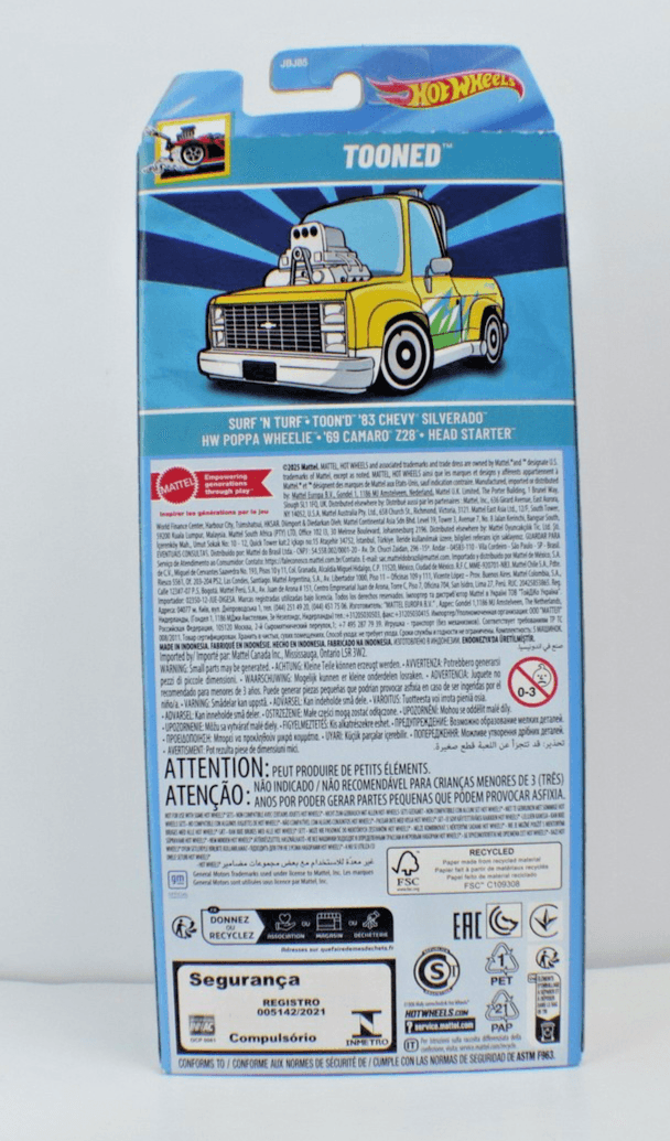 2025 Hot Wheels ~ TOONED 5-Pack (JBJ85) : '83 Chevy Silverado '69 Camaro Z28 - Thumbnail 4