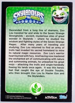 Skylanders Swap Force Zoo Lou Card Activision 2013 - Thumbnail 2