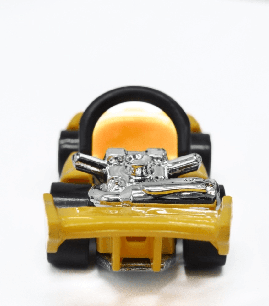 2017 Hot Wheels Fans Stands Collection ~ YELLOWS GO KART ~ Chrome 5-Spoke Wheels - Thumbnail 7