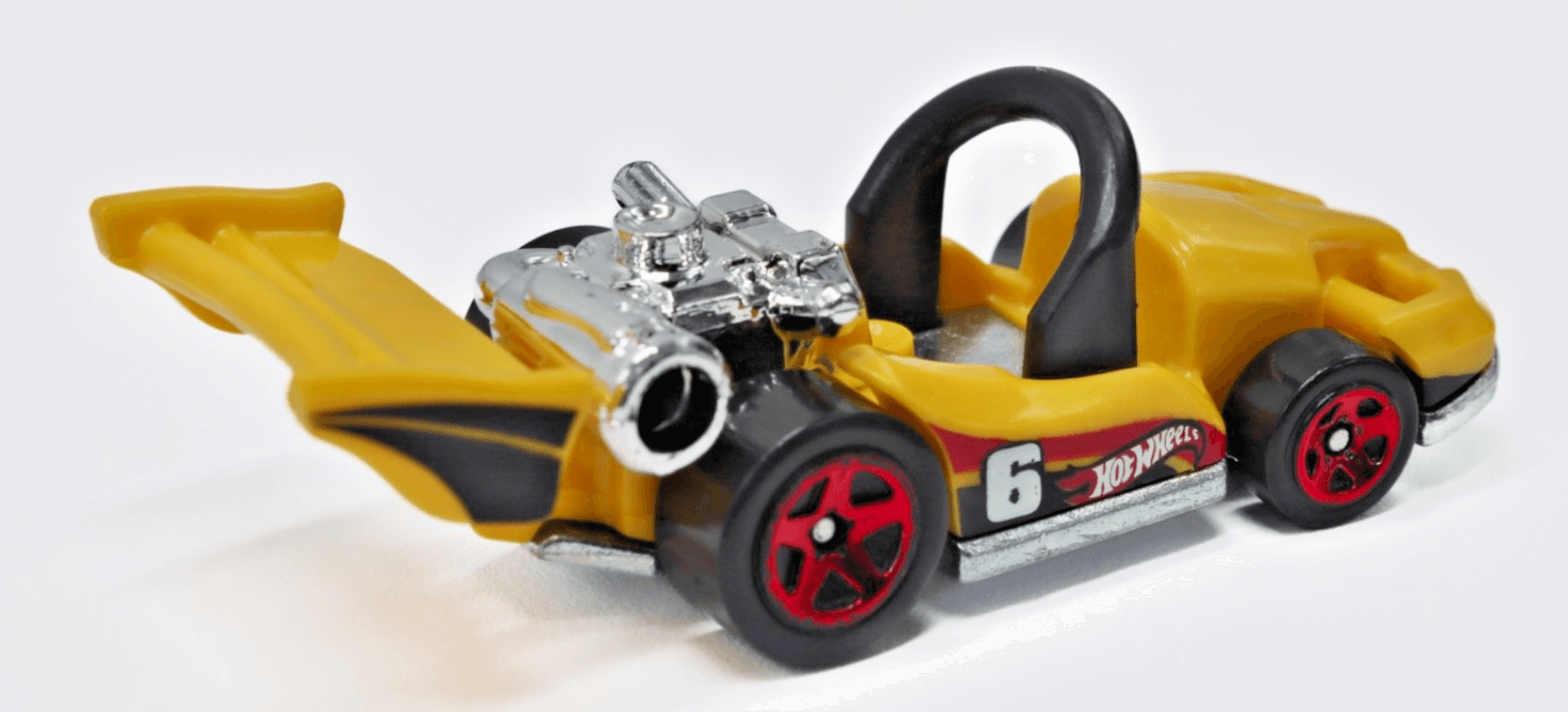 2017 Hot Wheels Fans Stands Collection ~ YELLOWS GO KART ~ Chrome 5-Spoke Wheels - Thumbnail 6