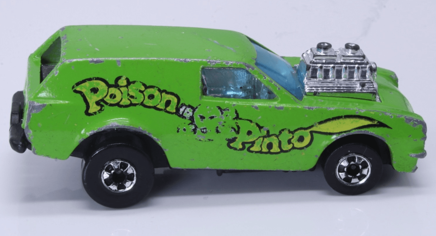 Vintage Hot Wheels Blackwall ~ 1975 POISON PINTO ~ Green Flying Colors HK - Thumbnail 3