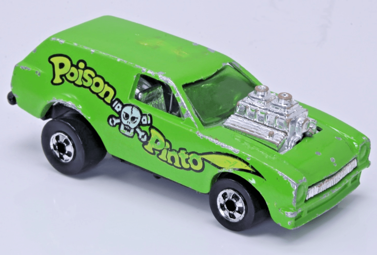 Vintage Hot Wheels Blackwall ~ 1975 POISON PINTO ~ Green Flying Colors HK