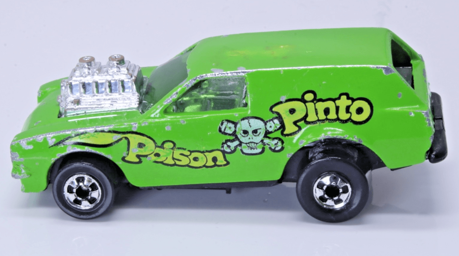 Vintage Hot Wheels Blackwall ~ 1975 POISON PINTO ~ Green Flying Colors HK - Thumbnail 4