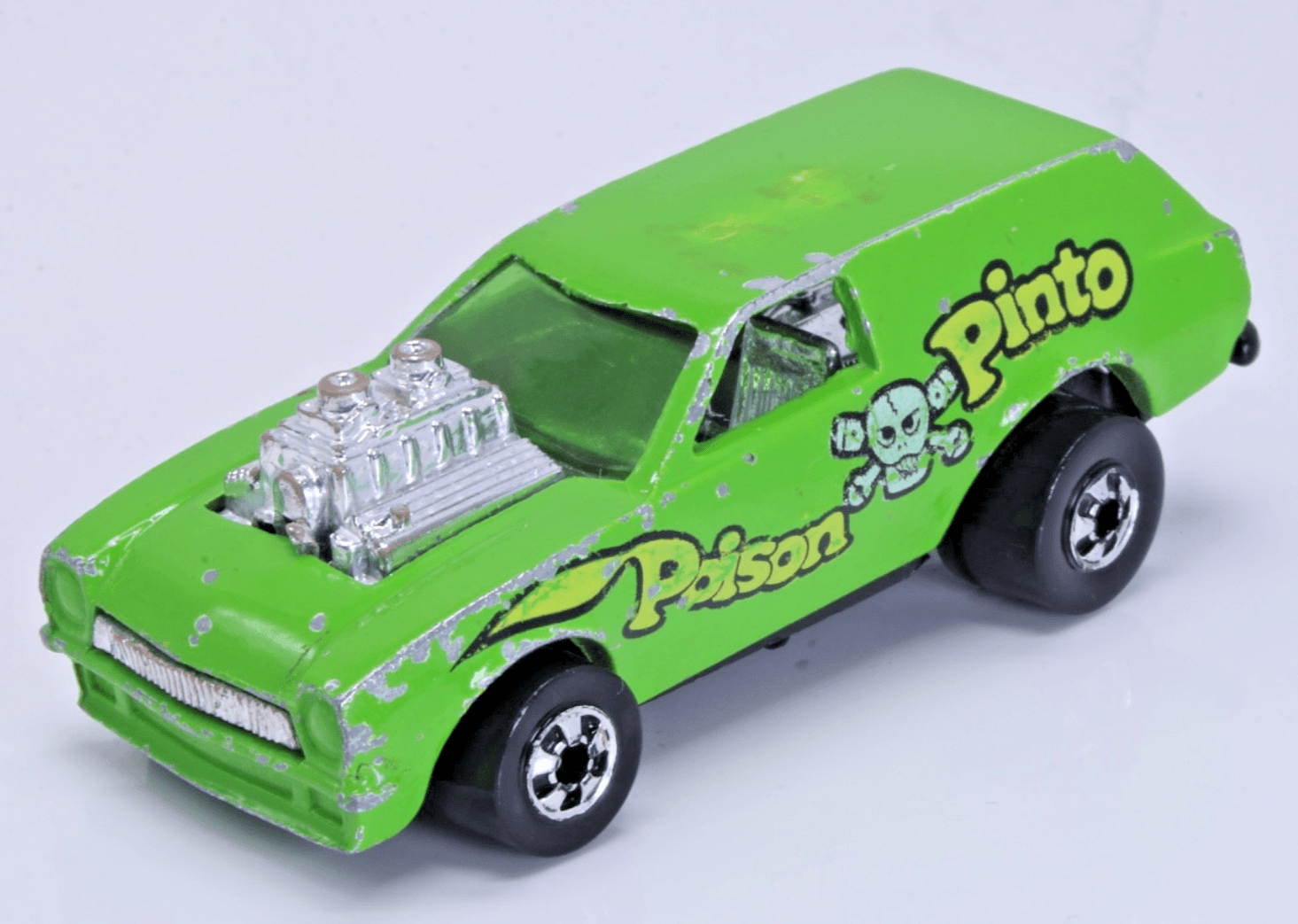 Vintage Hot Wheels Blackwall ~ 1975 POISON PINTO ~ Green Flying Colors HK - Thumbnail 2