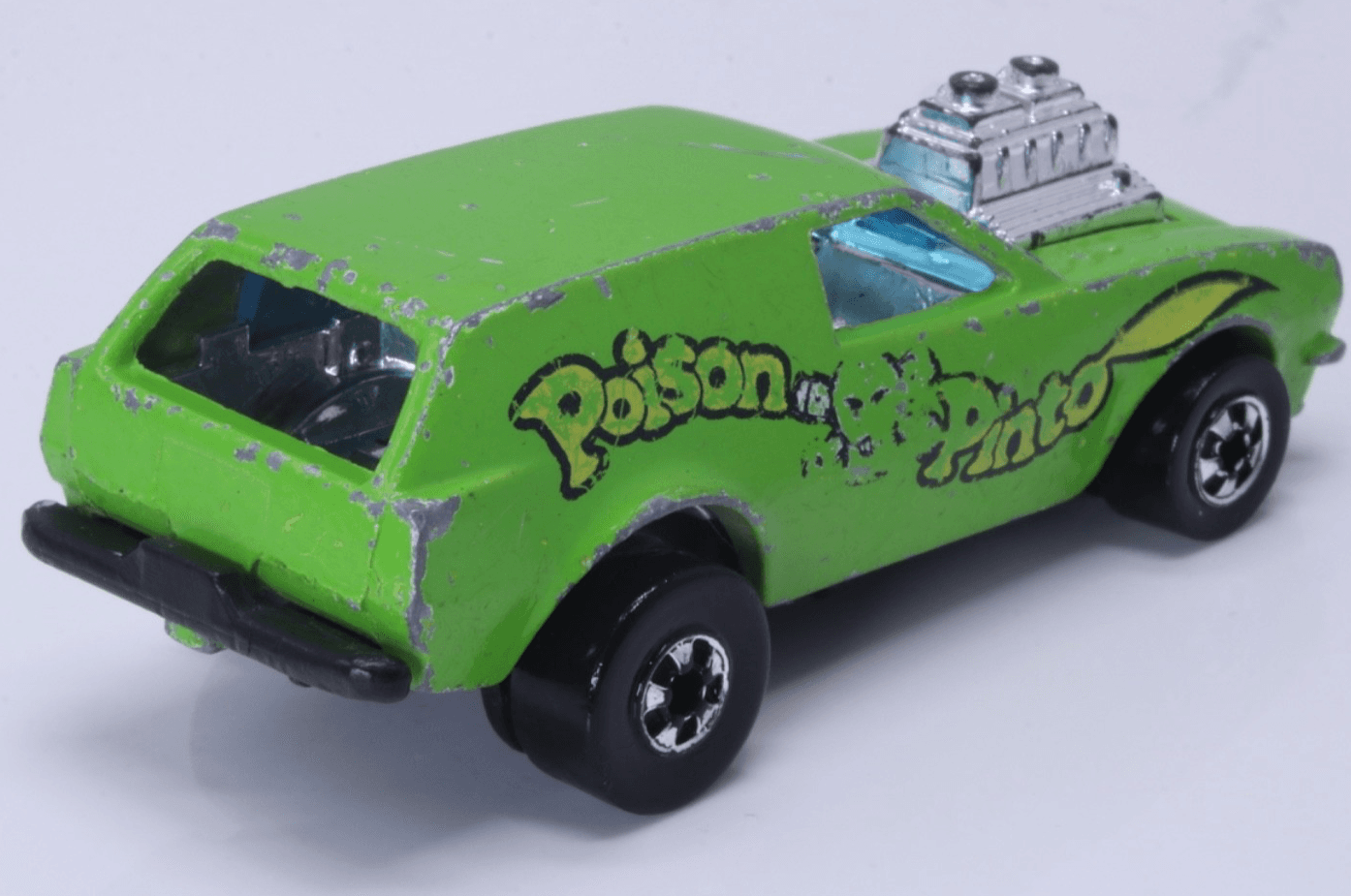 Vintage Hot Wheels Blackwall ~ 1975 POISON PINTO ~ Green Flying Colors HK - Thumbnail 5