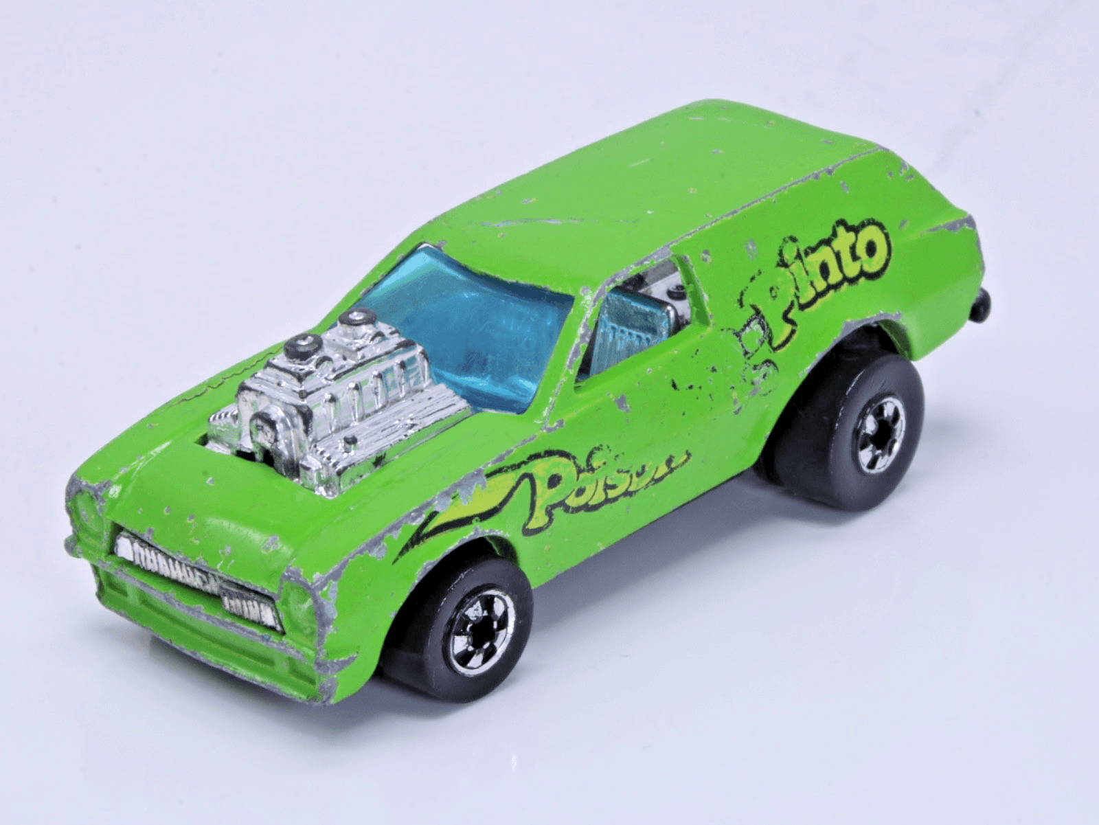 Vintage Hot Wheels Blackwall ~ 1975 POISON PINTO ~ Green Flying Colors HK - Thumbnail 2