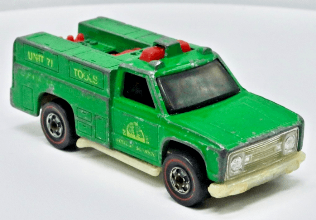 HOT WHEELS RED LINE FOREST SERVICE TRUCK GREEN