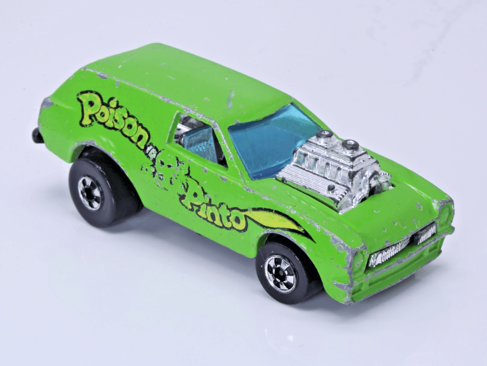 Vintage Hot Wheels Blackwall ~ 1975 POISON PINTO ~ Green Flying Colors HK